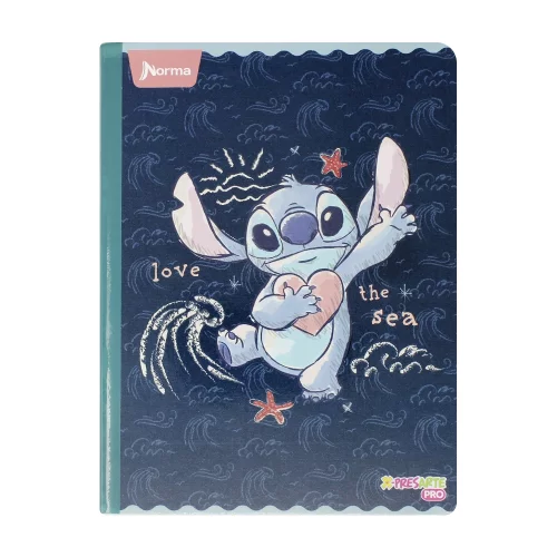 Cuaderno Cosido 50 Hojas Cuadriculado Stitch Love The Sea Tienda Norma