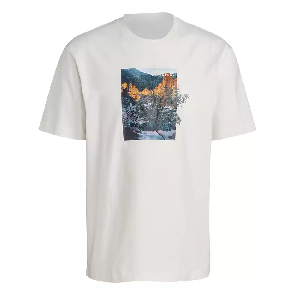 Camiseta Originals adidas Landscape Estampada - Blanco-Multicolor