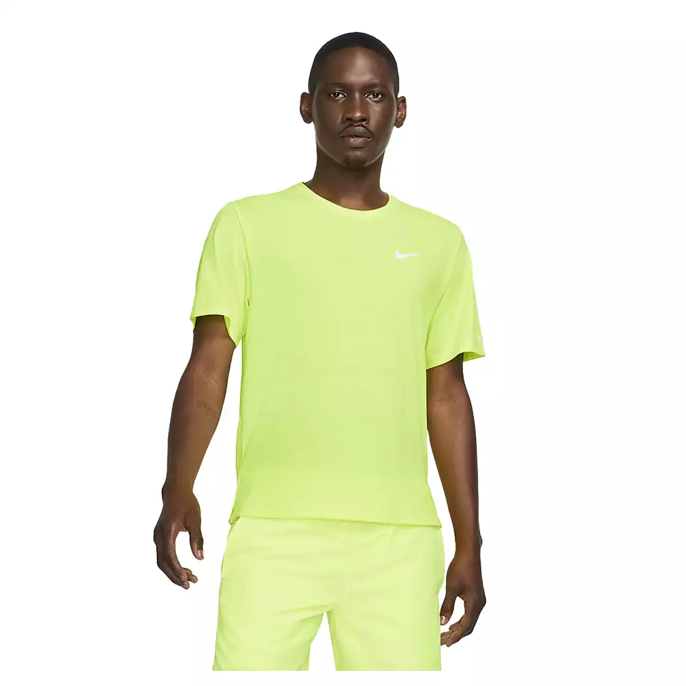 Camiseta Running Nike Dri FIT Miler - Verde fluorescente