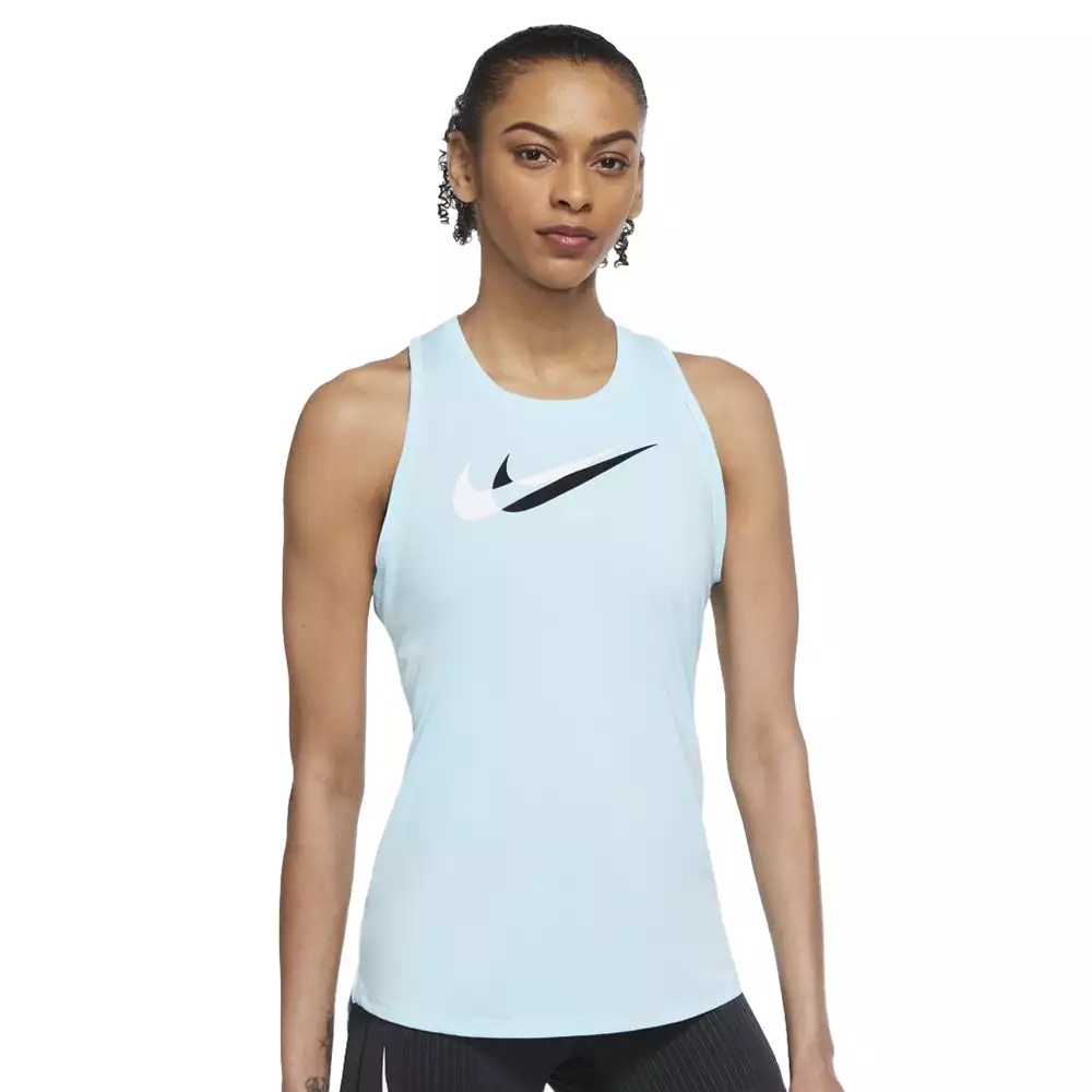 Camiseta Running Nike Dri FIT Swoosh Run - Aguamarina