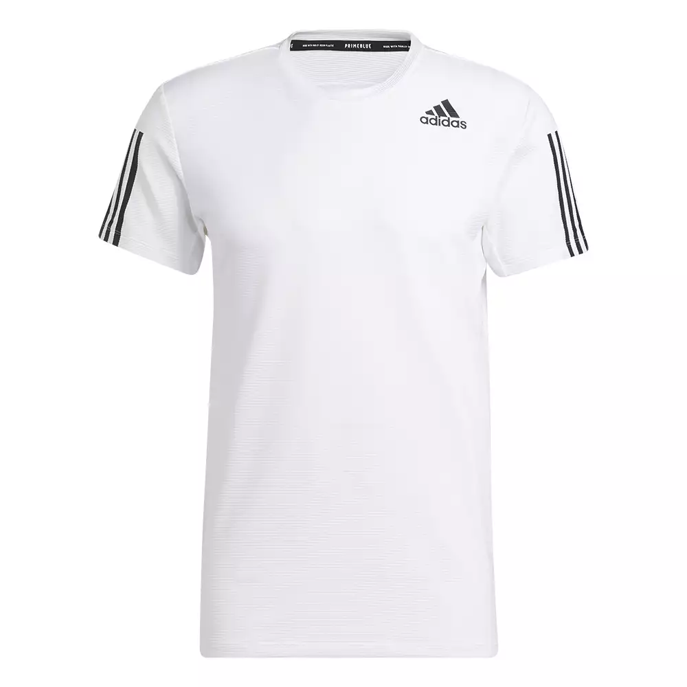 Hola Fragua intermitente Camiseta Training adidas 3 Rayas Aeroready Primeblue - Blanca - Allten