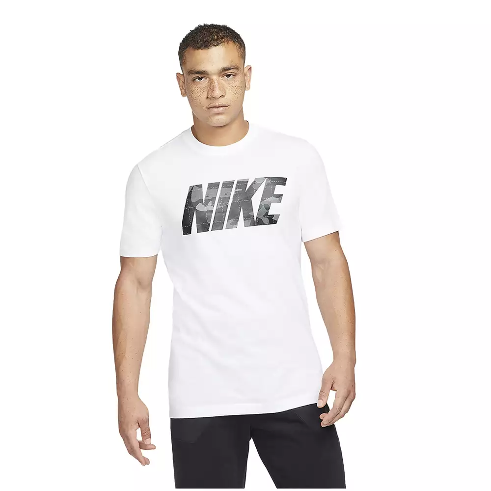 Camiseta Training Nike Dri-FIT - Blanco-Gris