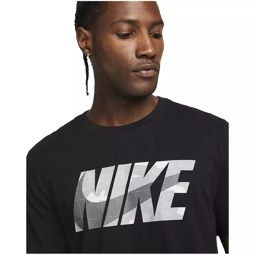 Camiseta Training Nike Dri-FIT - Negro-Blanco