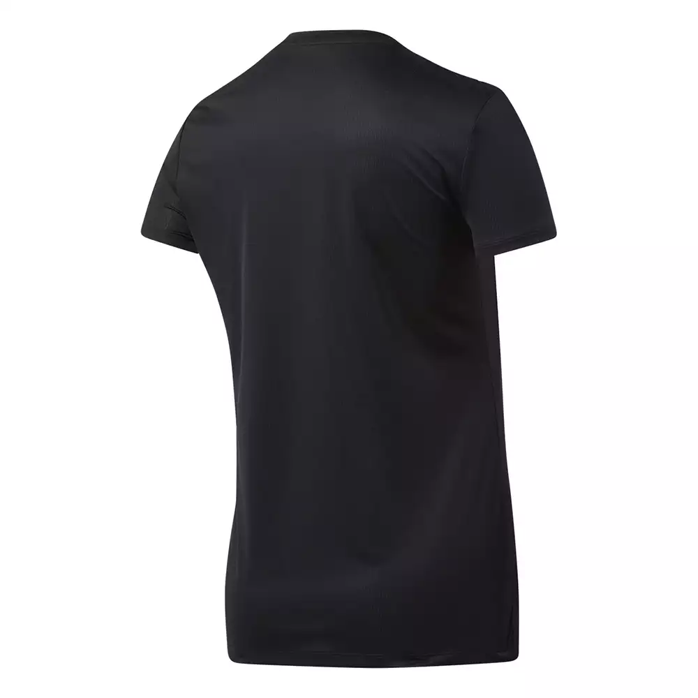 Camiseta Training Reebok Gráfica Run Essentials - Negro-Blanco