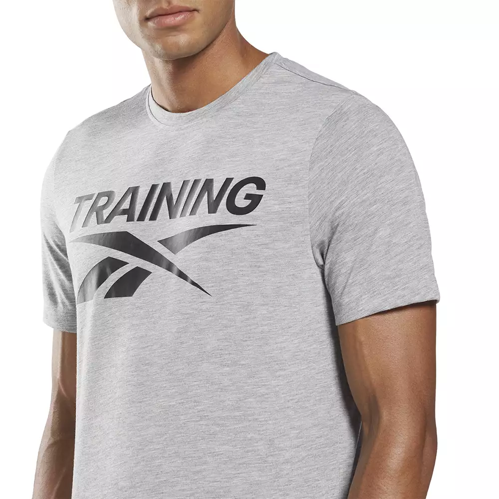 Camiseta Training Reebok Graphic Series - Gris-Negro