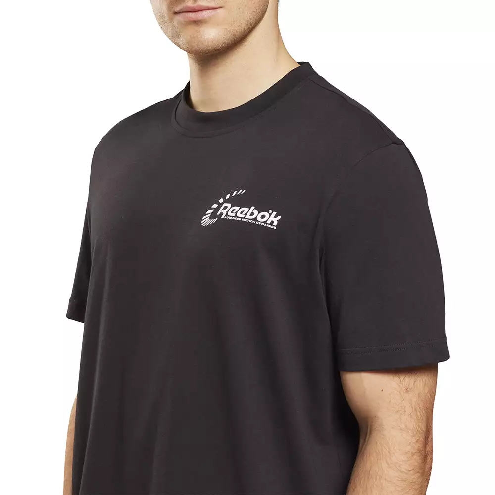 Camiseta Training Reebok Gs Advanced Motion - Negro-Blanco