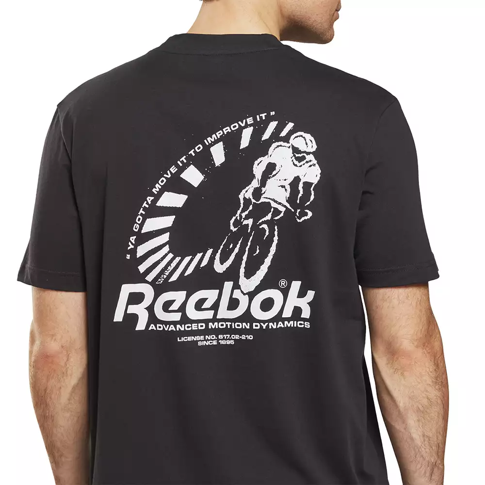 Camiseta Training Reebok Gs Advanced Motion - Negro-Blanco