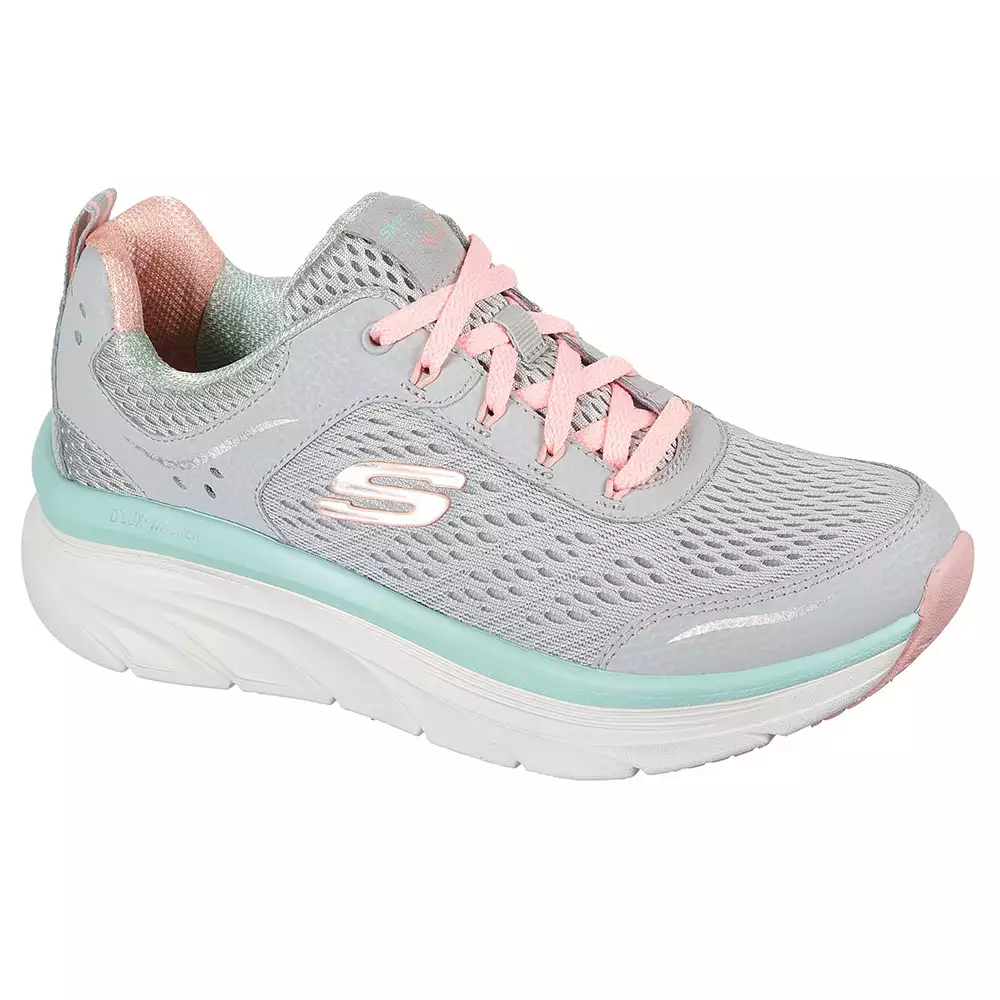 Tenis Lifestyle Skechers Relaxed Fit D'Lux Walter - Gris-Rosa