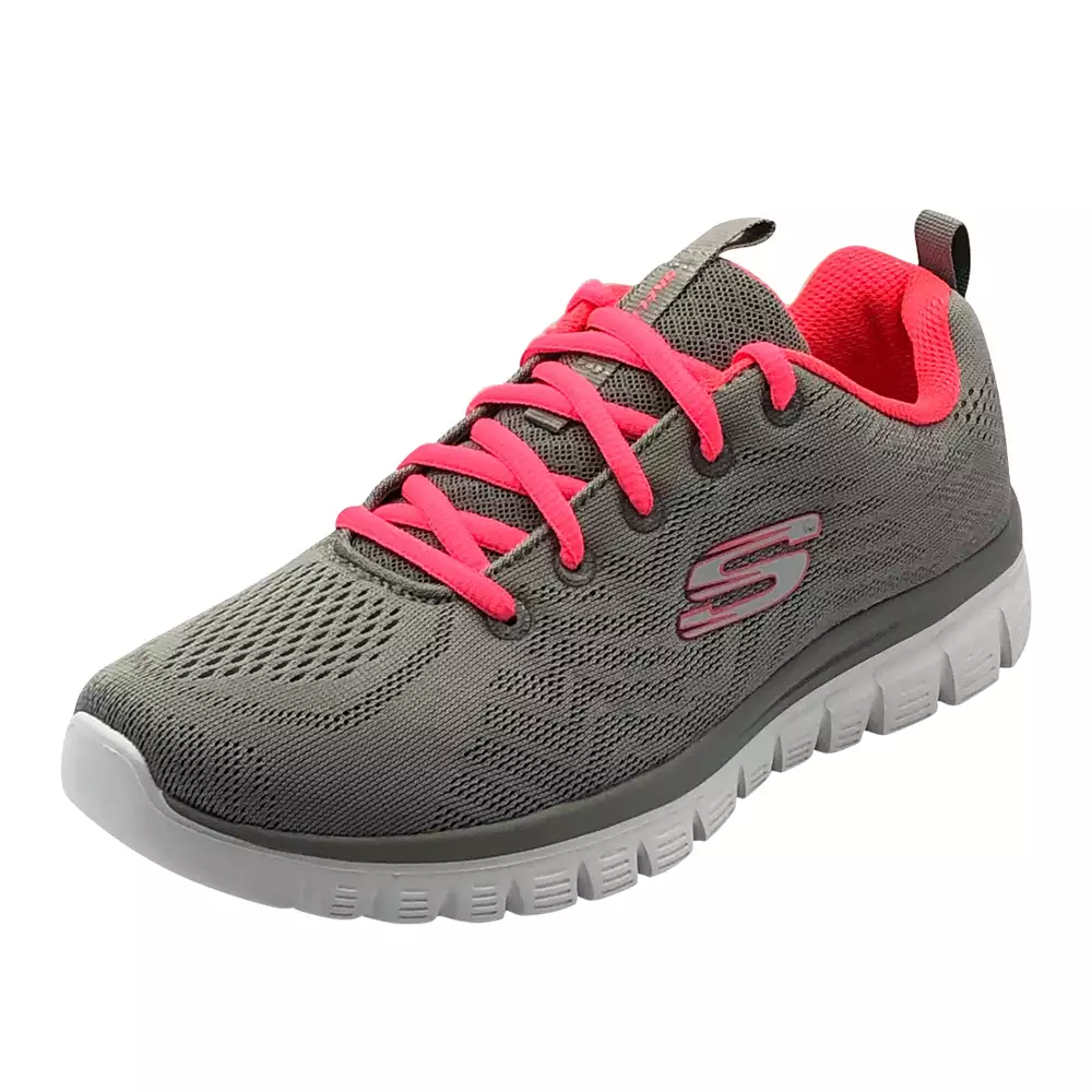 Tenis Running Skechers Graceful Get Connected Gris-Fucsia talla 6