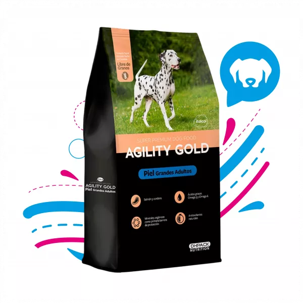 AGILITY GOLD GRANDES ADULTO PIEL - 3KG