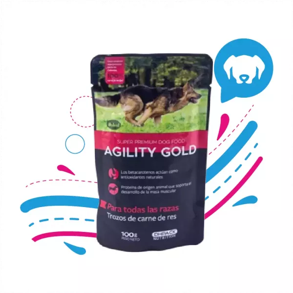 AGILITY GOLD TROZOS DE CARNE X 100 GR