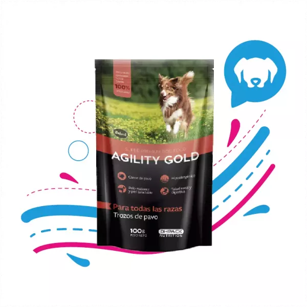 AGILITY GOLD TROZOS DE PAVO 100 GR
