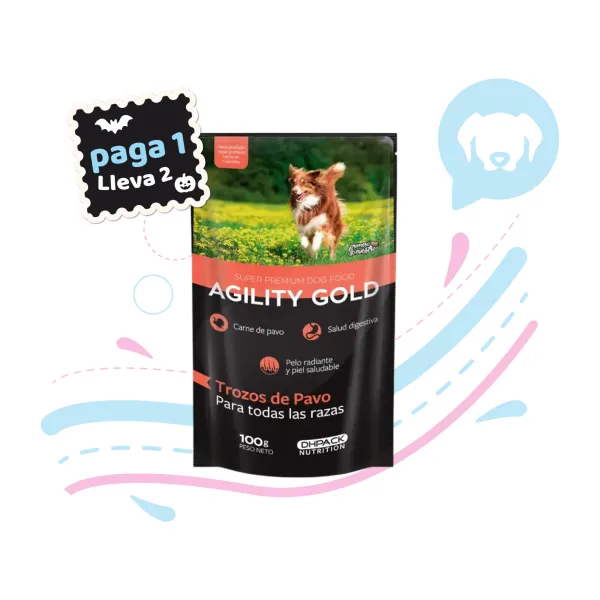 AGILITY GOLD TROZOS DE PAVO 100 GR Pague 1 lleve 2