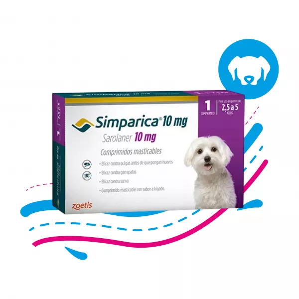 ANTIPARASITARIO EXTERNO PARA PERRO SIMPARICA CAJA X1 PASTILLA 10 MG