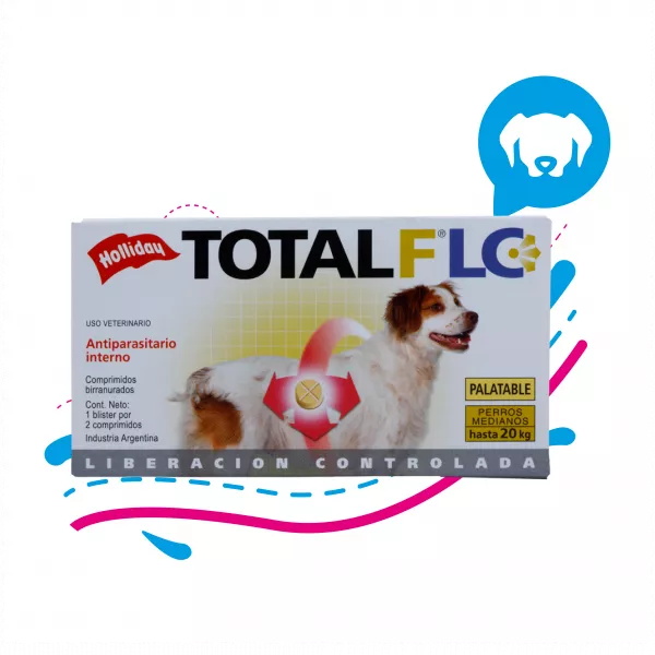 ANTIPARASITARIO INTERNO TOTAL FLC PERRO MEDIANO (10,1 -20 KG) X2 PASTILLAS
