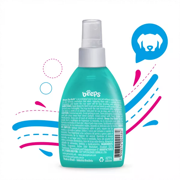 BAÑO SECO PARA MASCOTAS BEEPS 200 ML