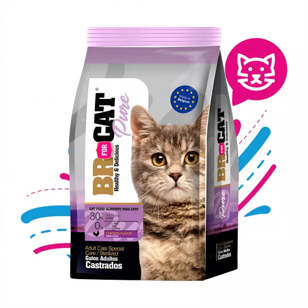 BR FOR CAT PURE GATO CASTRADO POLLO X 1 KG