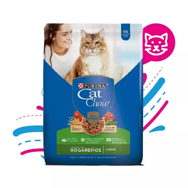 CAT CHOW HOGAREÑOS CARNE - 8 KG