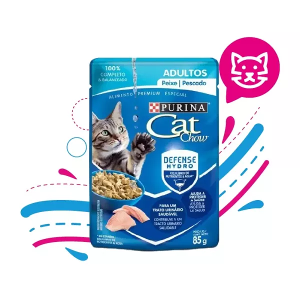 CAT CHOW POUCHE ADULTO PESCADO X 85 GR