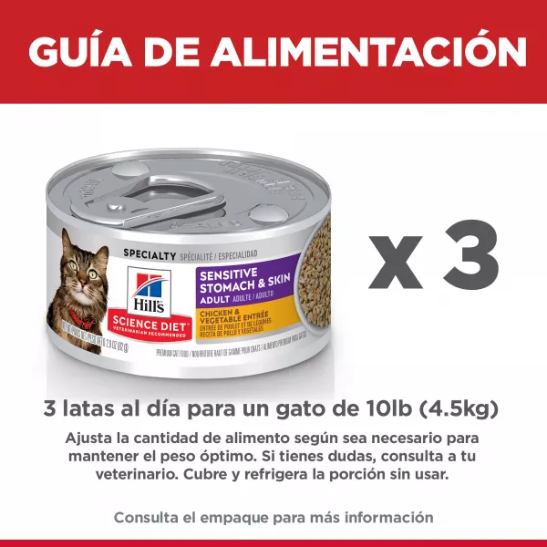 COMIDA HUMEDA PARA GATO HILLS ESTOMAGO Y PIEN SENSIBLE X 2.9 OZ.