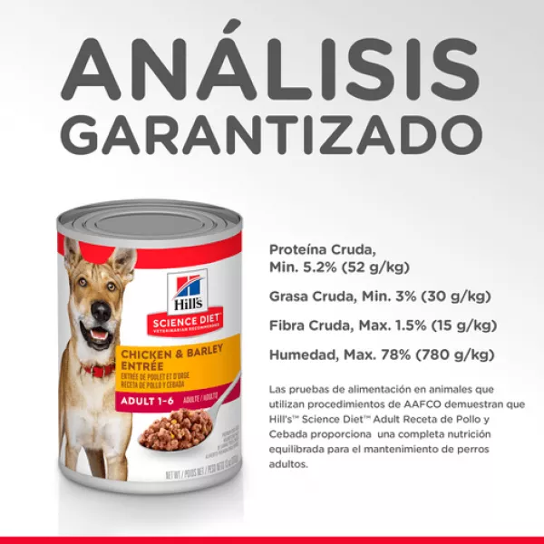 COMIDA HÚMEDA PARA PERRO HILLS ADULTO CHICKEN 13 ONZ