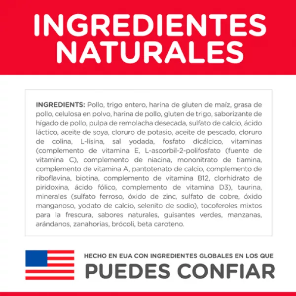 COMIDA PARA GATO HILLS HAIRBALL ADULTO 3, 5 LBS