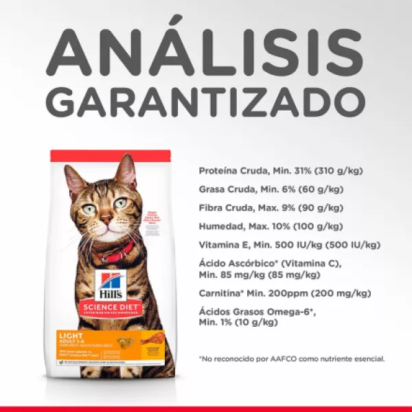 COMIDA PARA GATO HILLS LIGHT ADULTO 16 LBS