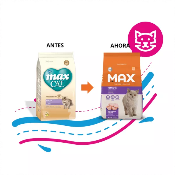 COMIDA PARA GATO MAX CAT PROFESSIONAL LINE FILHOTE FRANGO 1 KG