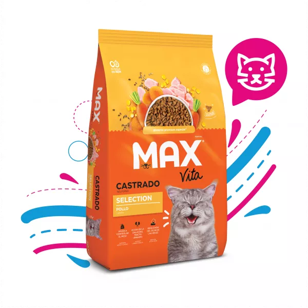 COMIDA PARA GATO MAX VITA ADULTO CASTRADO SELECTION POLLO 3 KG