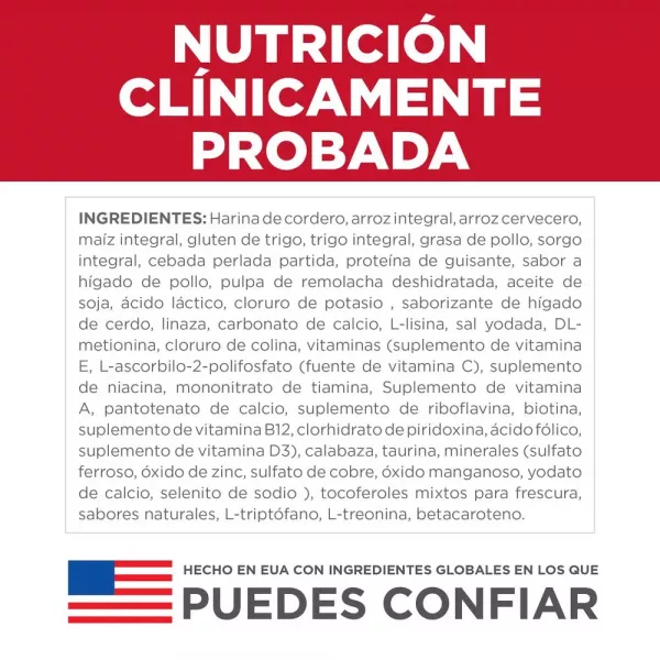 COMIDA PARA PERRO HILLS ADULTO CORDERO RAZAS MINIATURA 15,5LB