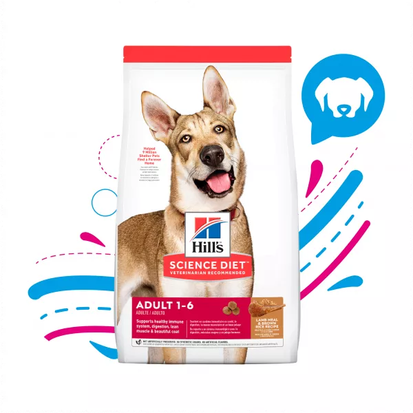 COMIDA PARA PERRO HILLS ADULTO RAZAS MEDIANAS CORDERO Y ARROZ  33LBS