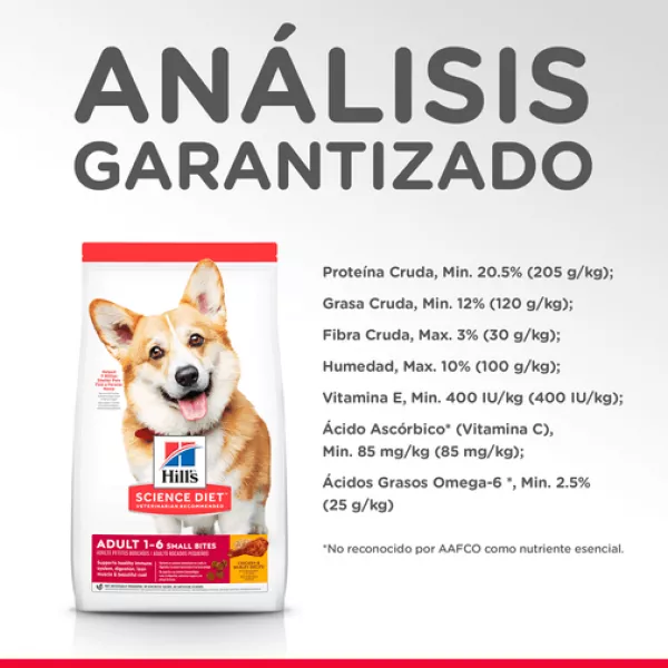 COMIDA PARA PERRO HILLS ADULTOS SMALL BITES POLLO 15LB