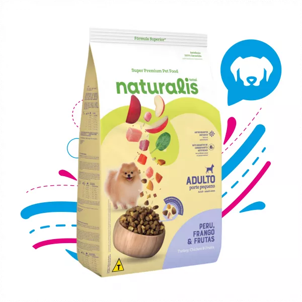 COMIDA PARA PERRO NATURALIS ADULTO RAZA PEQUEÑA POLLO, PAVO Y FRUTAS 2,5 KG