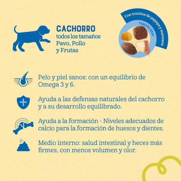 COMIDA PARA PERRO NATURALIS CACHORRO RAZA MEDIANA GRANDE POLLO, PAVO Y FRUTAS 10,1 KG