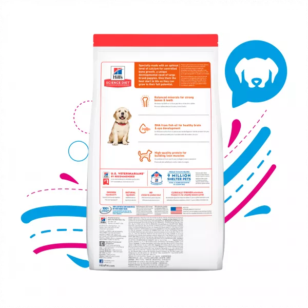 COMIDA PARA PERROS HILLS CACHORROS RAZAS GRANDES 15.5 LBS