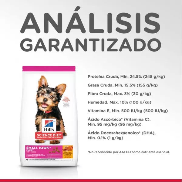 COMIDA PARA PERROS HILLS CACHORROS RAZAS MINIATURA 4,5 LBS