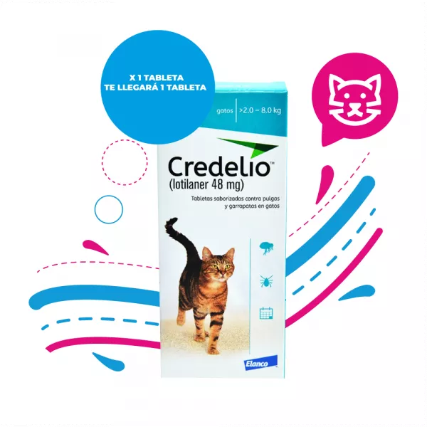 CREDELIO GATOS 48 MG (CELESTE) (2.0-8 KG) x1 PASTILLA