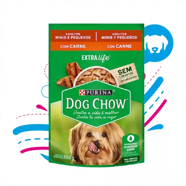DOG CHOW POUCHE ADULTO MINI Y PEQUEÑO 100 GR