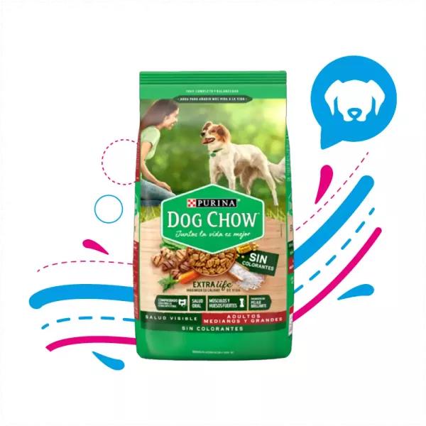 DOG CHOW SIN COLORANTE ADULTO MEDIANA GRANDE - 4KG