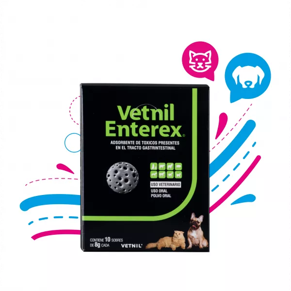 ENTEREX ABSORBENTE TOXINAS PARA PERROS Y GATOS X SOBRE