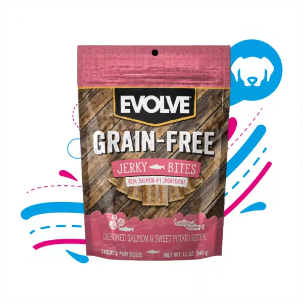 EVOLVE DOG SNACK GRAIN FREE JERKY SALMON 340 GR