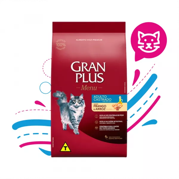 GRAN PLUS CAT MENU CASTRADO POLLO Y ARROZ X 3KG