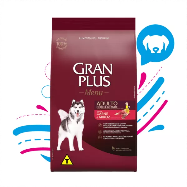 GRAN PLUS MENU ADULTO CARNE Y ARROZ X 3 KG