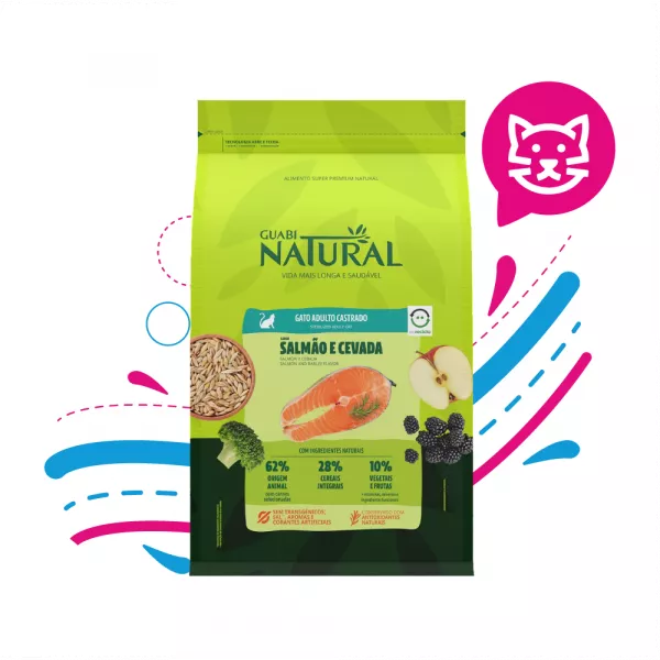 GUABI CAT NATURAL AD CASTRADO SALMON Y CEBADA 7.5 KG