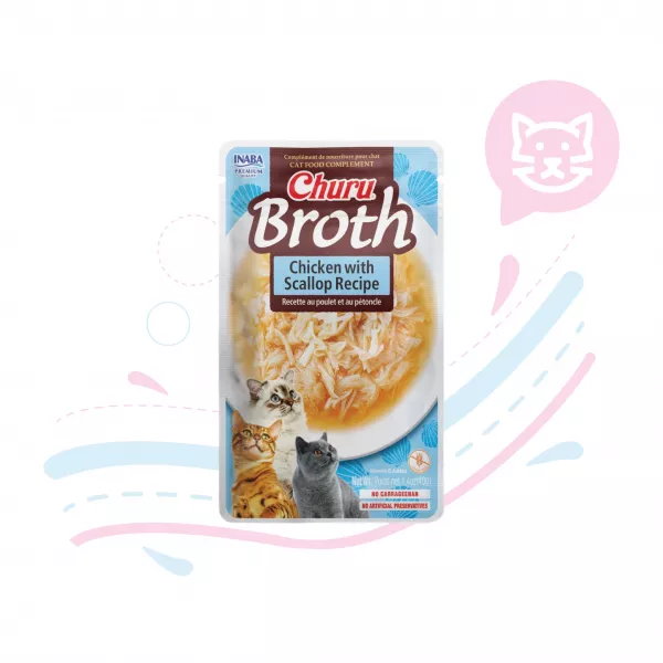 INABA CAT BROW CHICKEN WITH SCALLOPX40 GR (USA827)