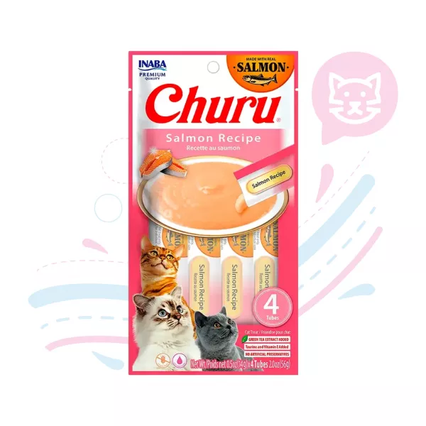 INABA CAT SNACK CHURU 4PIEZAS SALMON USA677