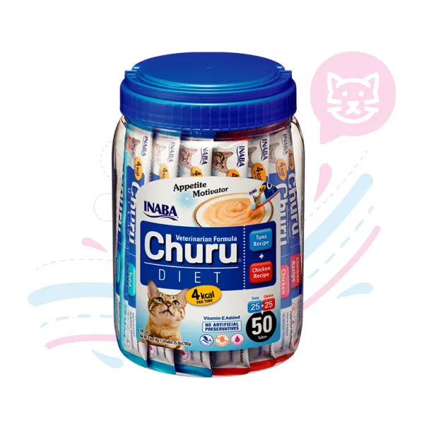 INABA CAT SNACK CHURU VET DIETTUNA -POLLO(UVC-211) X50 Uni