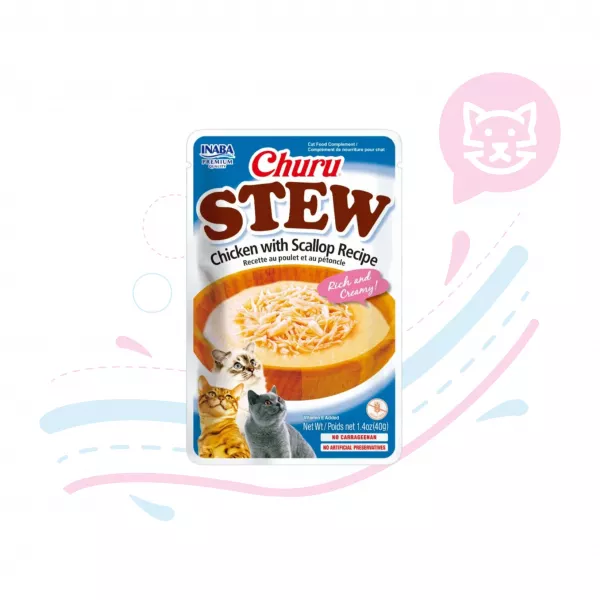 INABA CAT STEW CHICKEN WITH SCALLOPX40 GR (USA844)