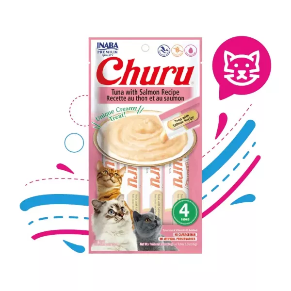 INABA SNACK CHURU 4 PIEZAS - TUNA Y SALMON