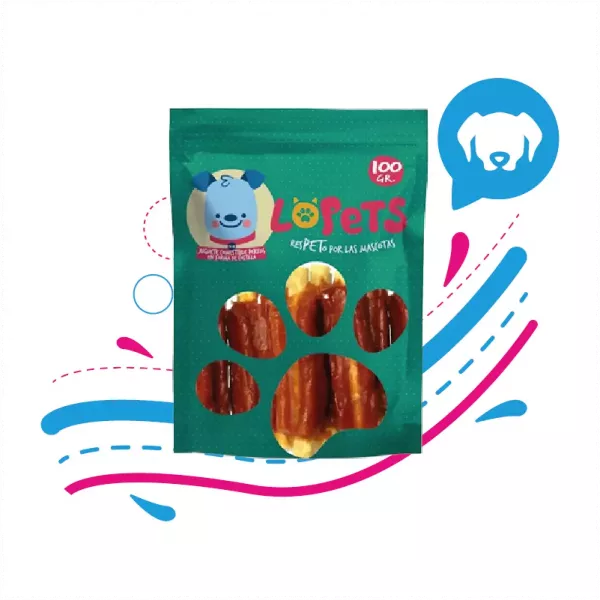 JUGUETE COMESTIBLE HUESO COSTILLA X 100 GR LOPET